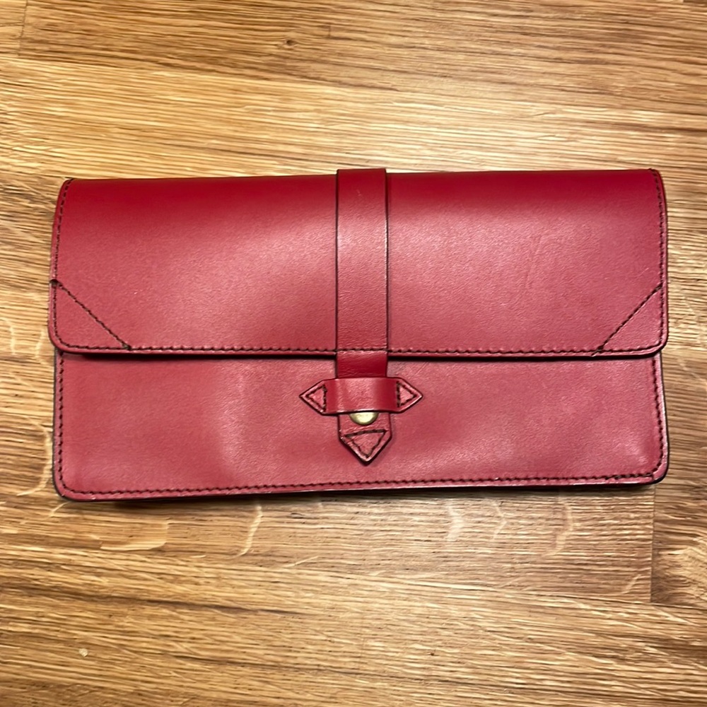 Joy Gryson Red Clutch with Snap Closure